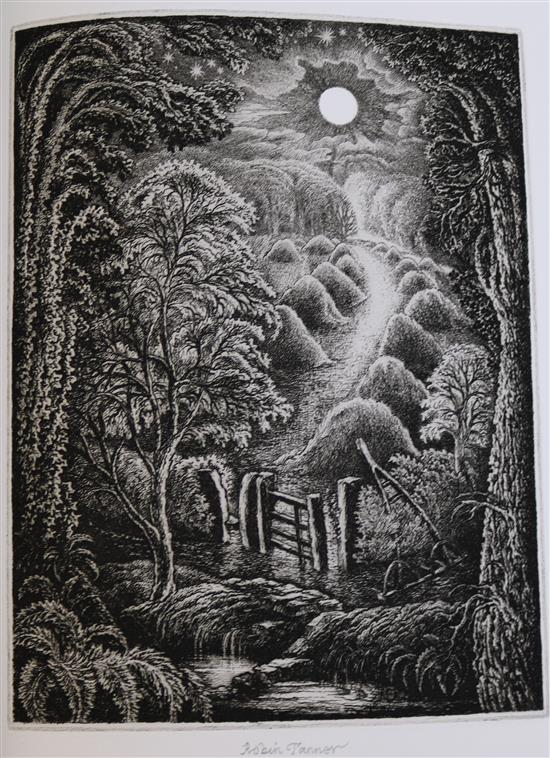 Robin Tanner (1904-1988) British Etchers 1850-1940 including etchings by Tanner of a Wren, Full Moon and The Old Road overall 13 x 10.5